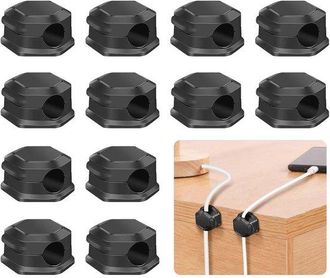 OEM 12 Sujetacables Autoadhesivos - Clips Magn&eacute;ticos Para Cables De Pared Y Escritorio