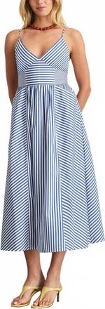 Tanya Taylor Vivien Dress In Optic White/french Blue