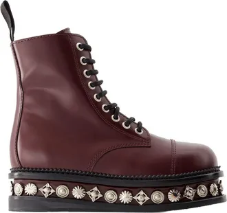 Toga Archives Womens Studded Leather Boot Burgundy