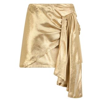 Alberta Ferretti Short skirt with draping - female - Alberta Ferretti - Short Skirts - Yellow - S - Skirts