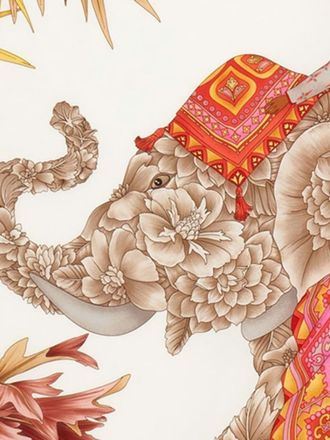 Ferragamo Elephant-Print Silk Scarf - Pink