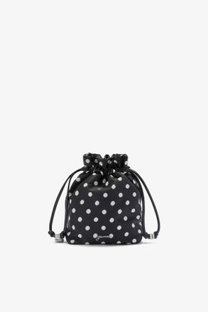 Ganni Black Printed Bou Bucket Pouch with Dots