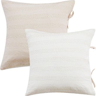 Melange Home M&eacute;lange Home Hand-Stitched Reversible Kantha Euro Sham Set