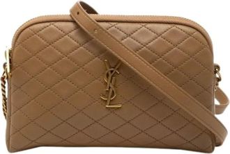 Saint Laurent Pre-owned Cross Body Bags, female, Brown, Size: ONE SIZE Pre-owned Vintage Crossbody Pouch