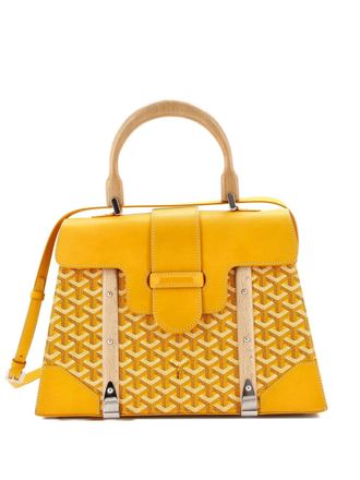 Goyard Saigon Top Handle Bag Coated Canvas with Leather MM satchel - Giallo