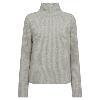 Mos Mosh Highneck Gebreid - Dames - Coltruien - Grijs - L - Truien & Vesten