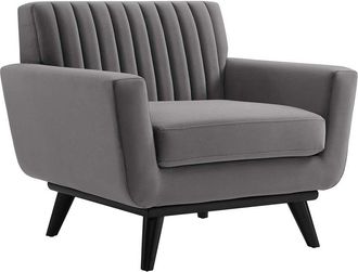 ModWay Engage Channel Tufted Performance Velvet Armchair