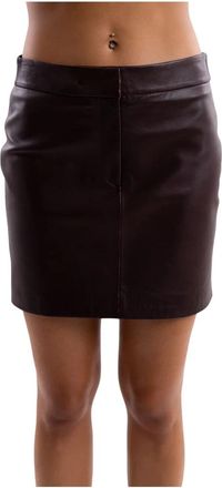 Marella Mlsnero Rok - Dames - Leren & Su&egrave;de rokken - Bruin - XS - Leer - Rokken