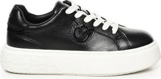 Pinko Pinko, Schoenen, Dames, Zwart, 40 EU, Leer, Leren Sneakers met Platformzool