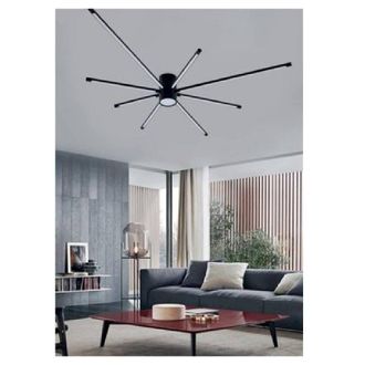 Trade Shop Trade Shop Traesio - Trade Shop - Lampadario Soffitto Led 43w Plafoniera Moderna Nero Luce 6500k 3000k 4000k Pn-27n