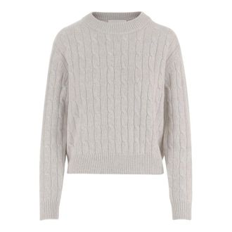 arch4 Trui van kasjmierblend met gevlochten details en pailletten - Dames - Truien - Beige - Maat: M Kasjmier