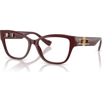 Versace 54mm Rectangle optical glasses in Red at Nordstrom