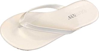 Generic Stylish Women Thong Sandals Slip On Flat Summer Beach Casual Comfortable Footwear Fashionable Open Toe Slides (White, 4.5)
