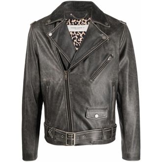 Golden Goose Leather Outerwears Nero-Uomo