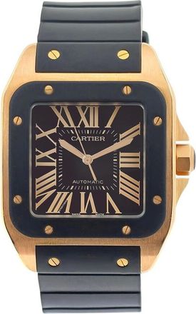 Cartier Pre-owned Cartier Santos 100 Automatic Black Dial Mens Watch W20124U2