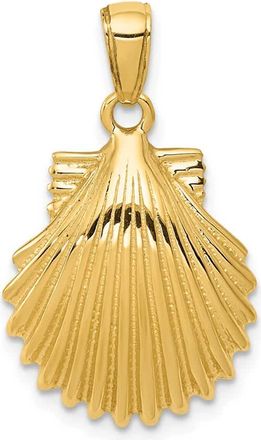 Diamond2Deal 10k Yellow Gold Scallop Shell Pendant