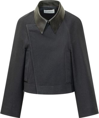 Givenchy A-Line Cocoon Jas - Dames - Zomerjassen - Blauw - XS - Katoen - Jassen