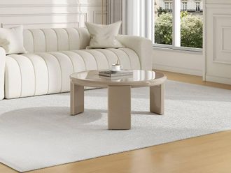 Vente-Unique MDF Coffee Table - Glossy Beige - ZYRENIA