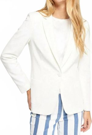 Vilagallo Womens Classic Lapel Blazer In White