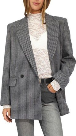 Belle & Bloom Big Brother Talk Double Breasted Blazer in Blue at Nordstrom, Size Large