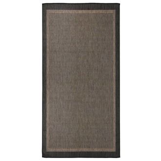 Berkfield Home Outdoor Flatweave Rug 100x200 cm Dark Brown | Size: Medium