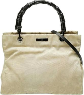Gucci Pre-owned Handbags, female, Beige, Size: ONE SIZE Pre-owned Canvas Handbag