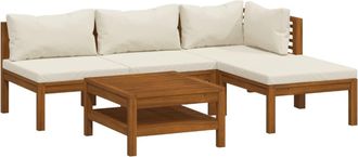 vidaXL Conjunto De Jard&iacute;n De Sal&oacute;n De 5 Pcs Con Almohada