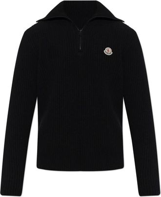 Moncler Logo Rib Wolle Turtleneck - Heren - Coltruien - Zwart - XL - Wol - Truien & Vesten
