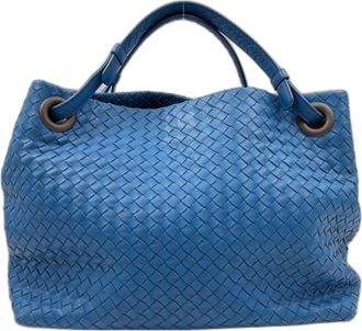 Bottega Veneta Blue Intrecciato Tote Bag (Pre-Owned)