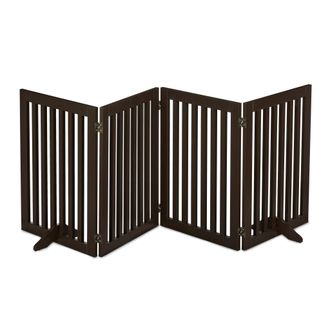 Relaxdays Relaxdays Barrera Seguridad Perros, Valla Protectora Plegable, 70 X 206 Cm, Cerca Mascotas, Con Patas, Marr&oacute;n