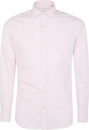 Tintoria Mattei Nieuw Katoen Stretch Shirt - Heren - Zakelijke Overhemden - Roze - 3XL - Katoen - Overhemden