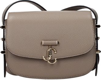 Jimmy Choo London Gray Leather Crossbody Womens Bag
