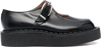 Comme Des Gar&ccedil;ons cut-out leather monk shoes - men - Calf Leather/Calf Leather/Rubber - 8 - Black