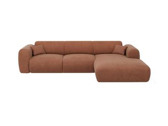 VENTE-UNIQUE.COM Sof&aacute; rinconera terciopelo terracota