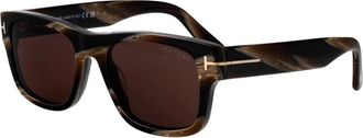 Tom Ford Smith-02 - Heren - Zonnebrillen - Bruin - 53 MM - Accessoires