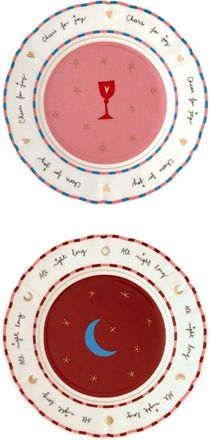 BITOSSI HOME Set of 2 Pcs. - Fruit Plate Cm.20.5 - Moon, Glass