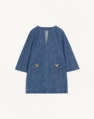 Valentino Denim Chambray Dress Wo