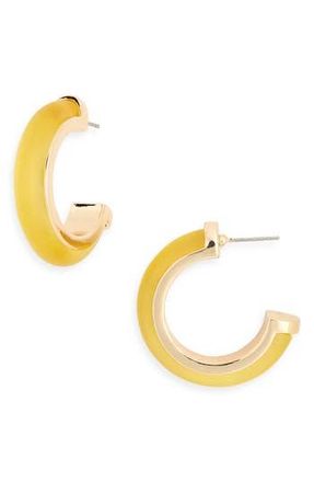 Nordstrom Rack Frosted Resin Hoop Earrings in Yellow- Gold at Nordstrom Rack