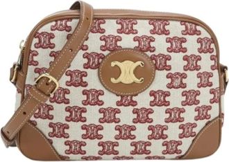Celine Pre-owned Cross Body Bags, female, Brown, Size: ONE SIZE Pre-owned Vintage Canvas Shoulder Bag
