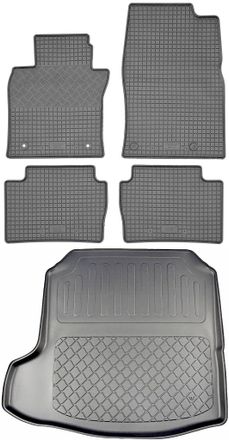 OEM Mazda 3 Iv Bp Limusina/sed&aacute;n (4 Puertas) Desde 03.2019 Set - Alfombrillas De Goma Para Coche + Alfombrilla Para Maletero