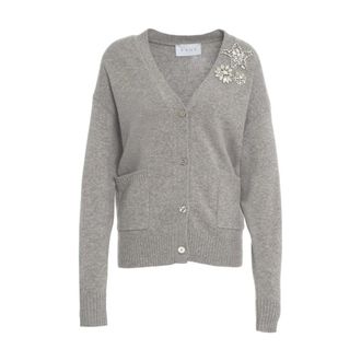 Kaos Cardigans, female, Gray, Size: XS Sparkling V-Neck Cardigan Grigio Aw25