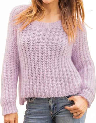 Wooden Ships Cropped Rails Chunky Crewneck Sweater In Wild Lilac