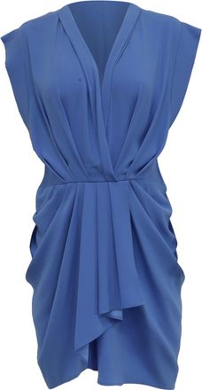 Iro Iro Wrap Effect Mini Dress in Blue Triacetate