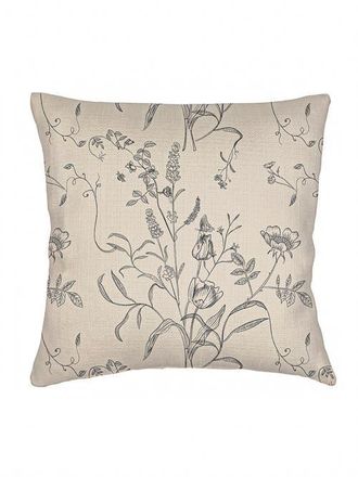 Anaya with Love English Garden Natural Linen Pillow with Down Insert in Beige at Nordstrom, Size 20X20