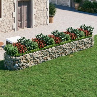 Berkfield Home Gabion Raised Bed Galvanised Iron 500x100x50 cm in Silver | Size: 500 x 100 x 50 cm