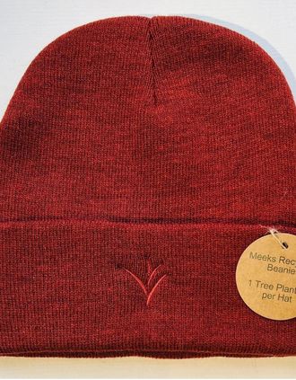 Pod Womens Meeks Recycled Beanie Hat in brick red - Size: ONE