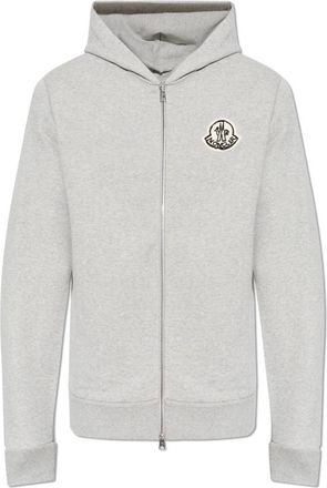 Moncler Zip-through Hoodie - Heren - Vesten met rits - Grijs - 3XL - Katoen - Hoodies & sweatvesten