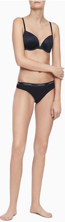 Calvin Klein Calvin Klein Womens Cotton Essentials Logo Thong - Black - XS