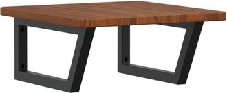 vidaXL Basin Shelf Wall Mounted Steel and Solid Wood Oak Vidaxl