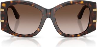 Dolce & Gabbana 54mm Gradient Butterfly Sunglasses in Havana /Gradient Brown at Nordstrom
